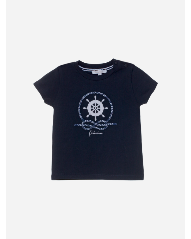 Boys navy blue t-shirt with nautical print