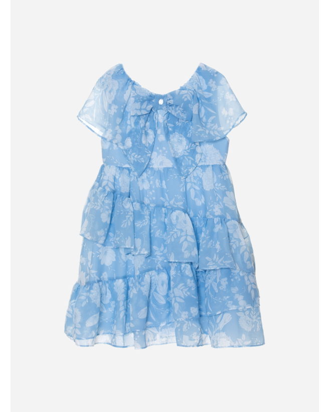 Girls blue dress with floral print