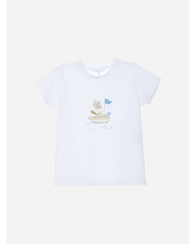 T-shirt com estampado de urso pirata