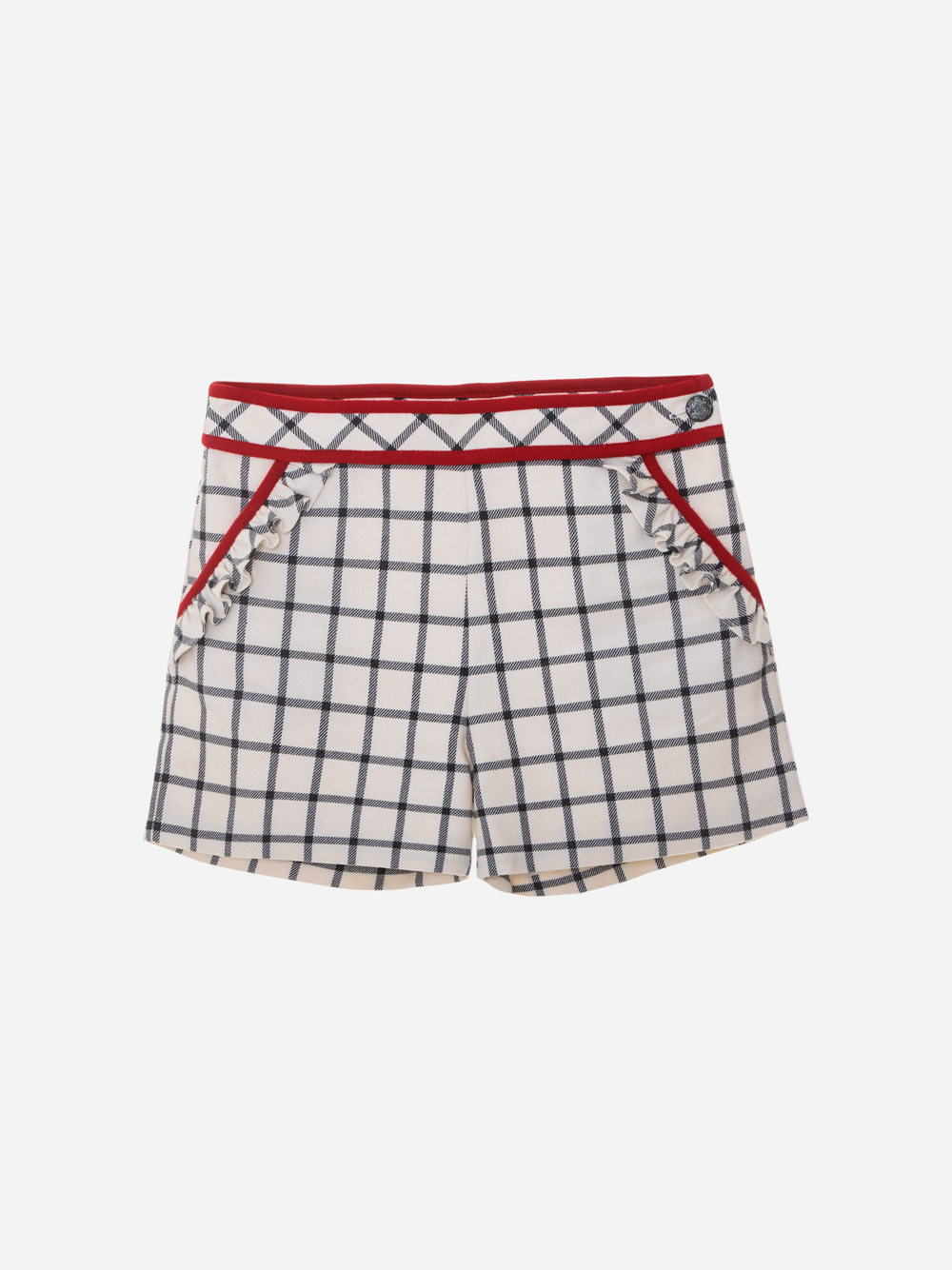 Off White Check Flannel Shorts