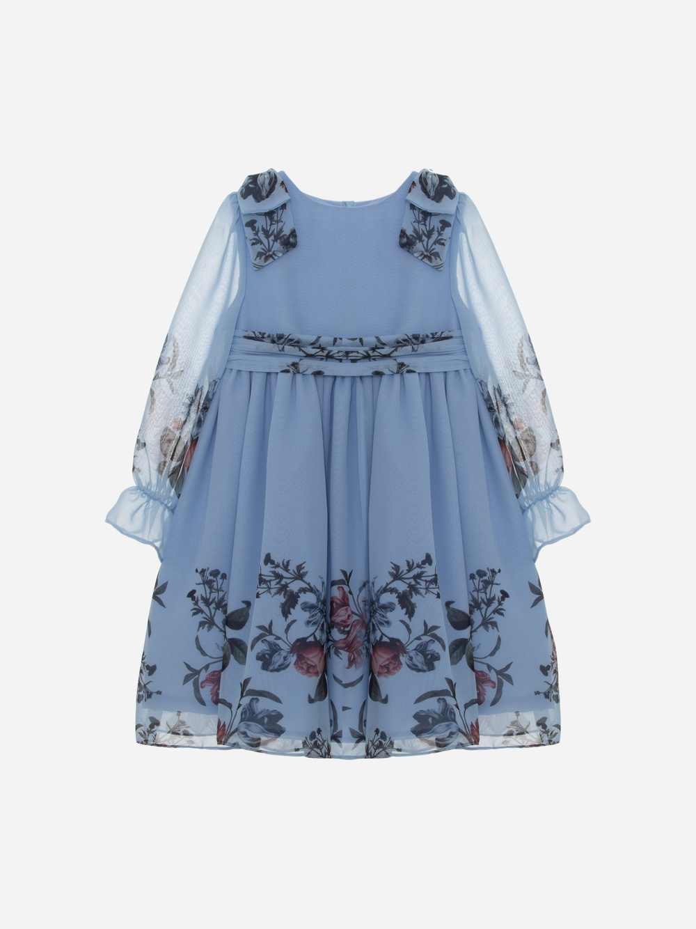 Printed Blue Chiffon Dress