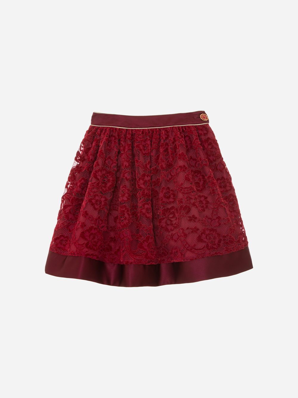 Red lace skirt