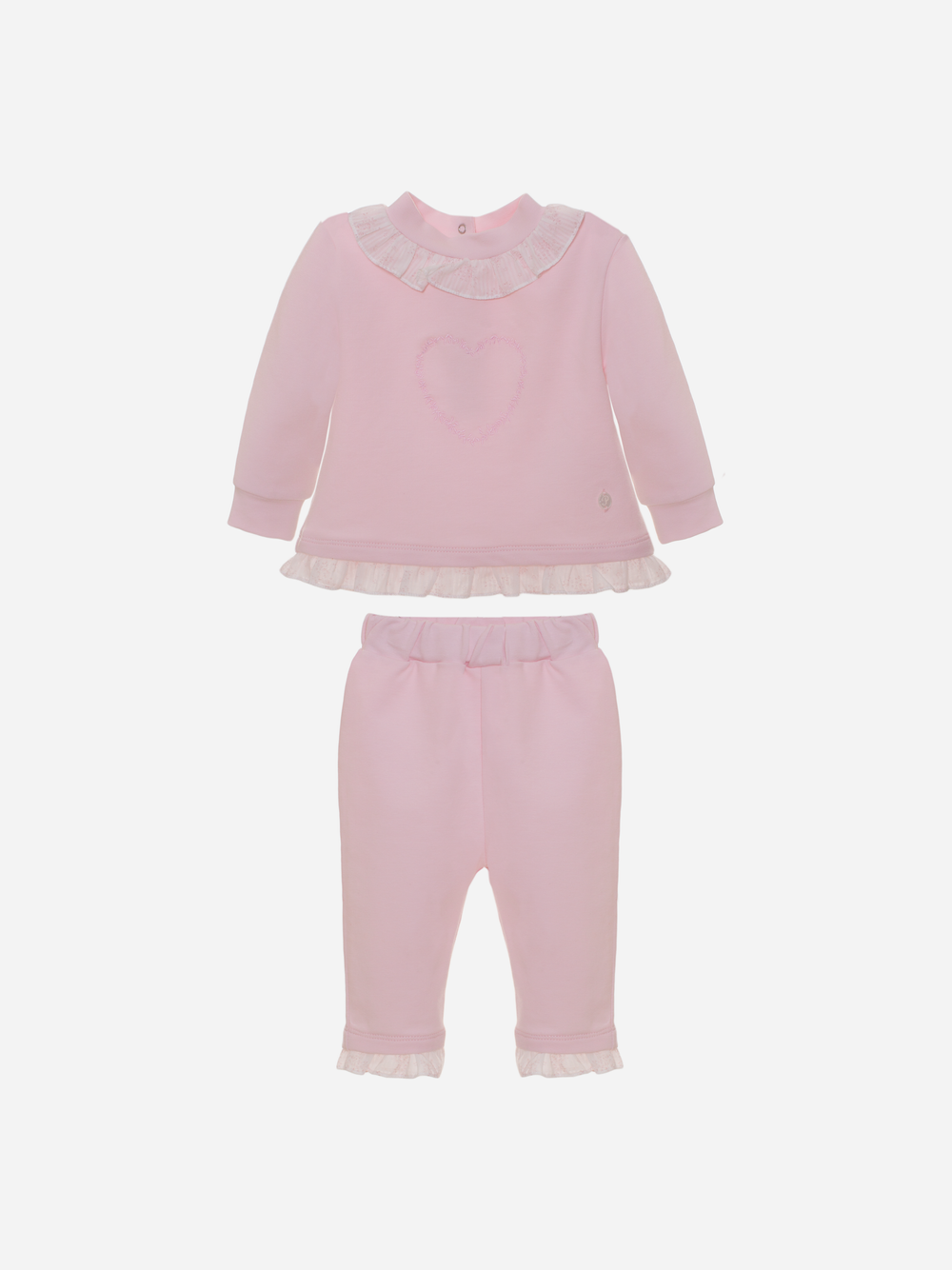 Conjunto de bebé menina de jersey rosa