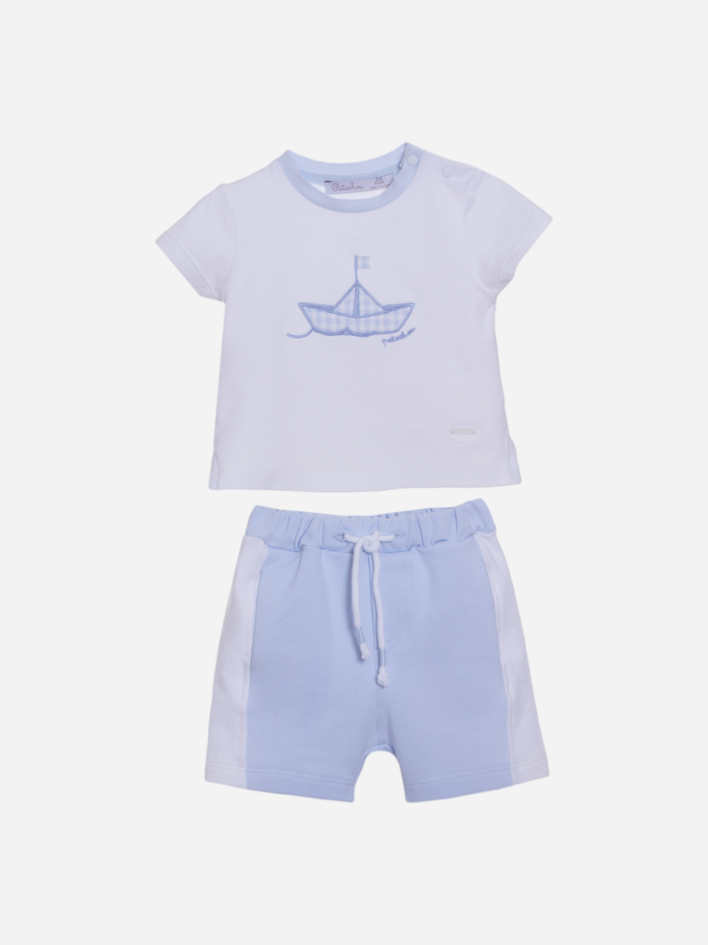 White and blue baby boy set