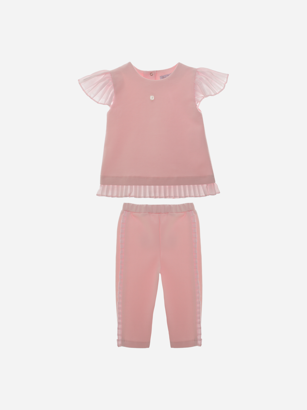 Girls pink set in interlock