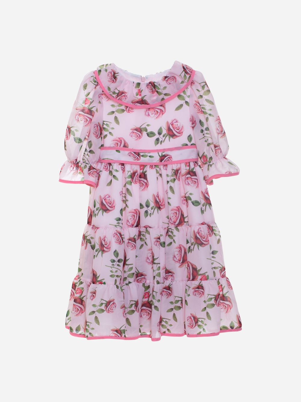 Girls dress with exclusive rose print