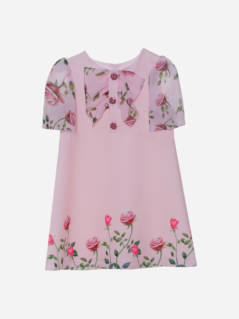 Girls dress in pink with flowers