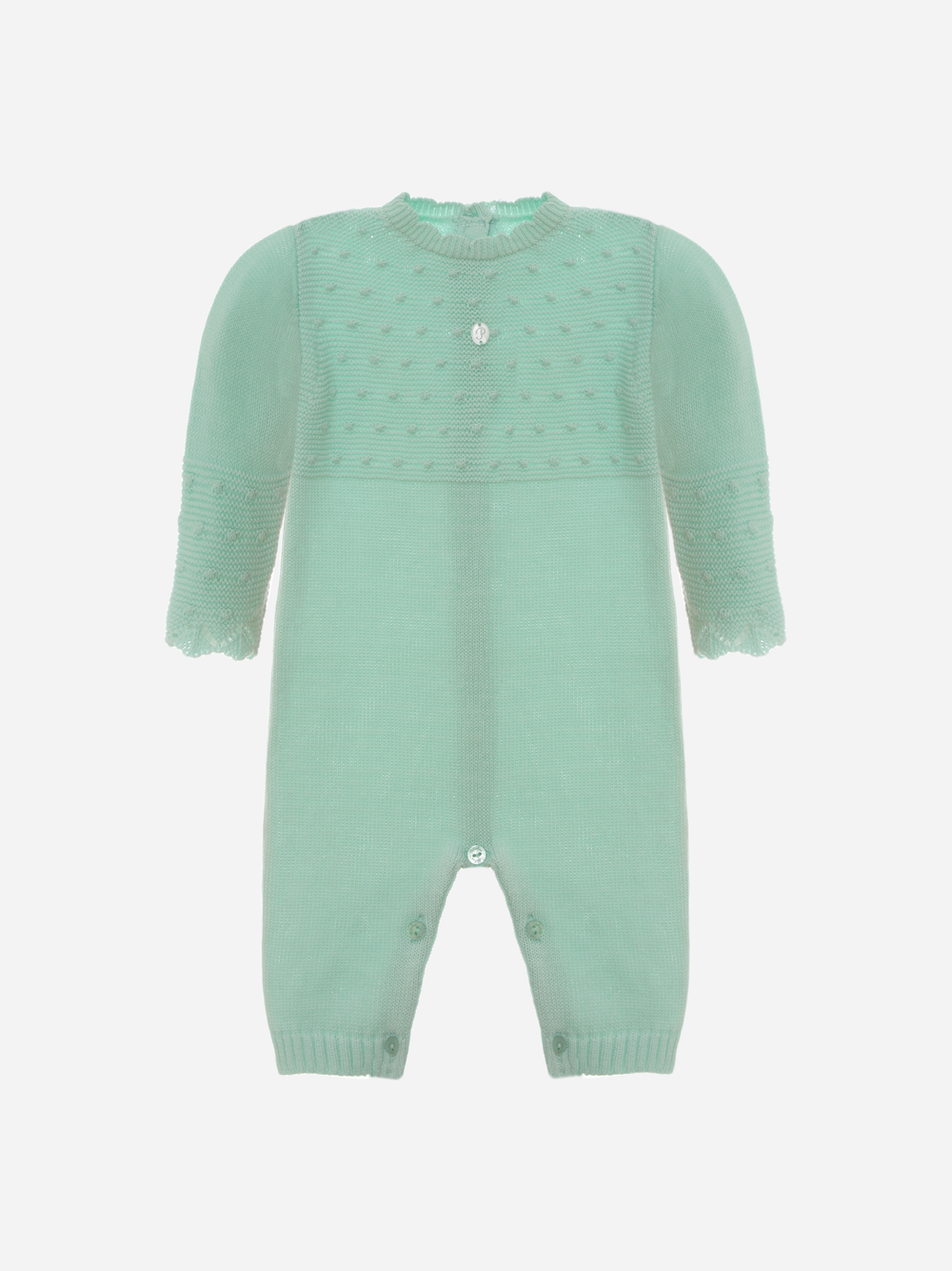 Green Water knit babygrow for unisex