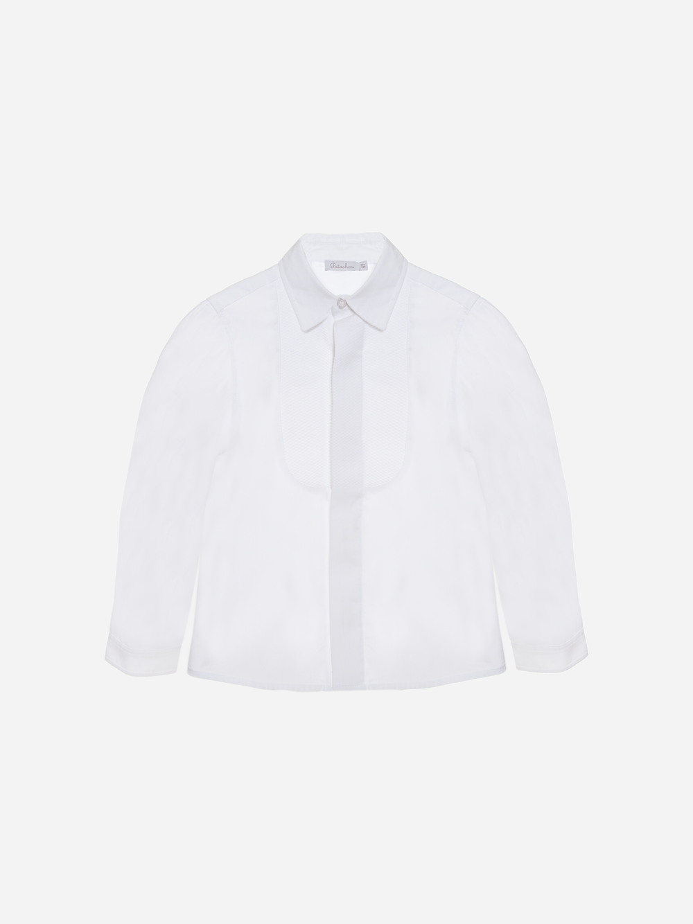 White poplin and piquet party shirt