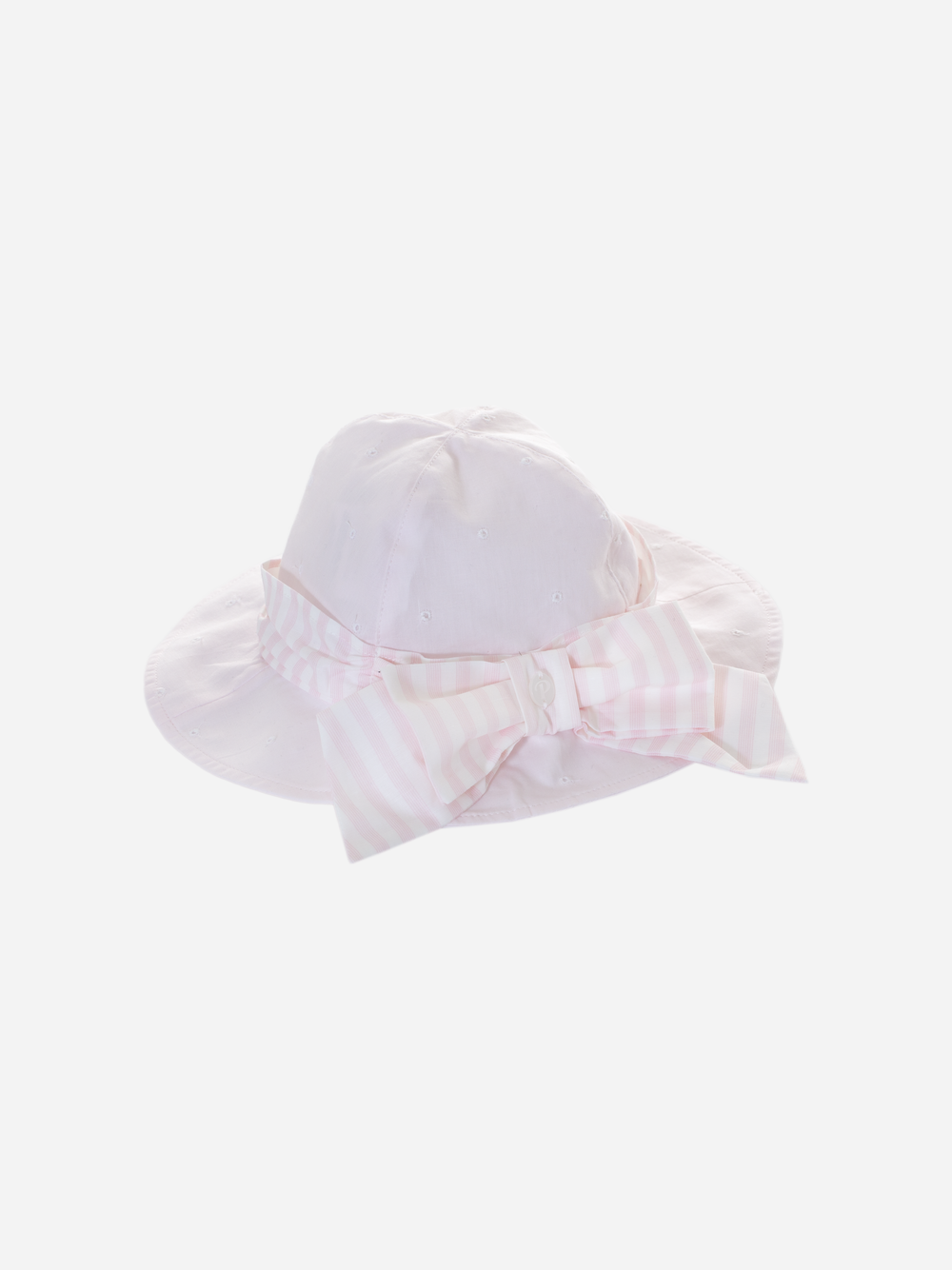 Pink cotton hat with bow