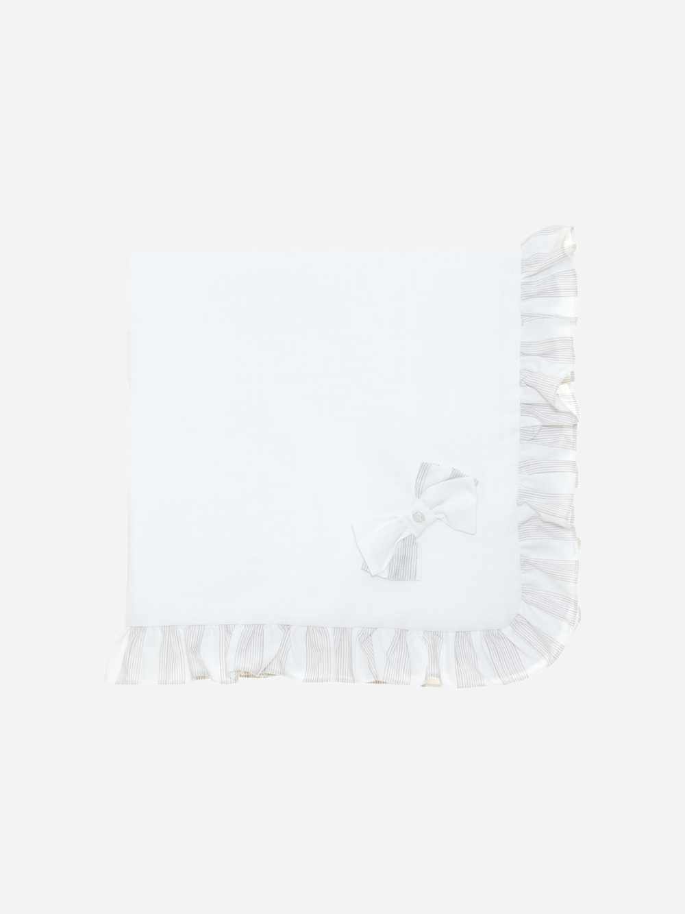 White cotton blanket with bow