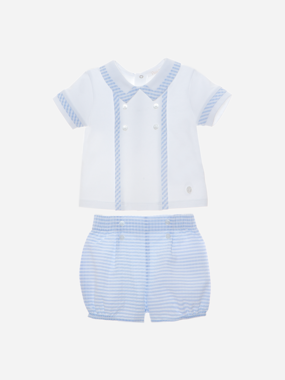  Baby boy blue set with checkered pattern
