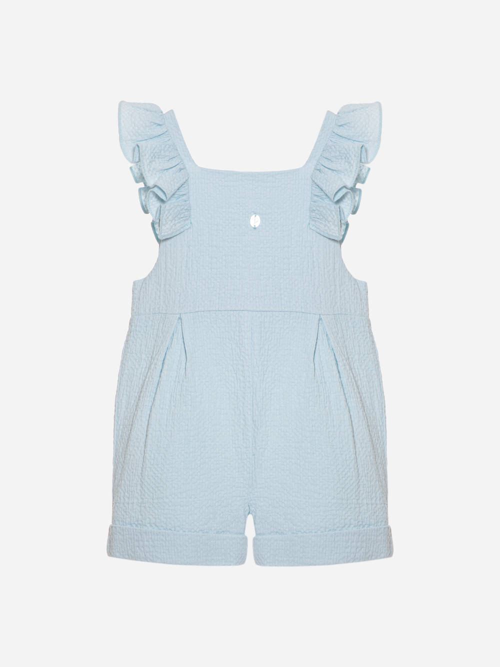 Girls green water jumpsuit with ruffles