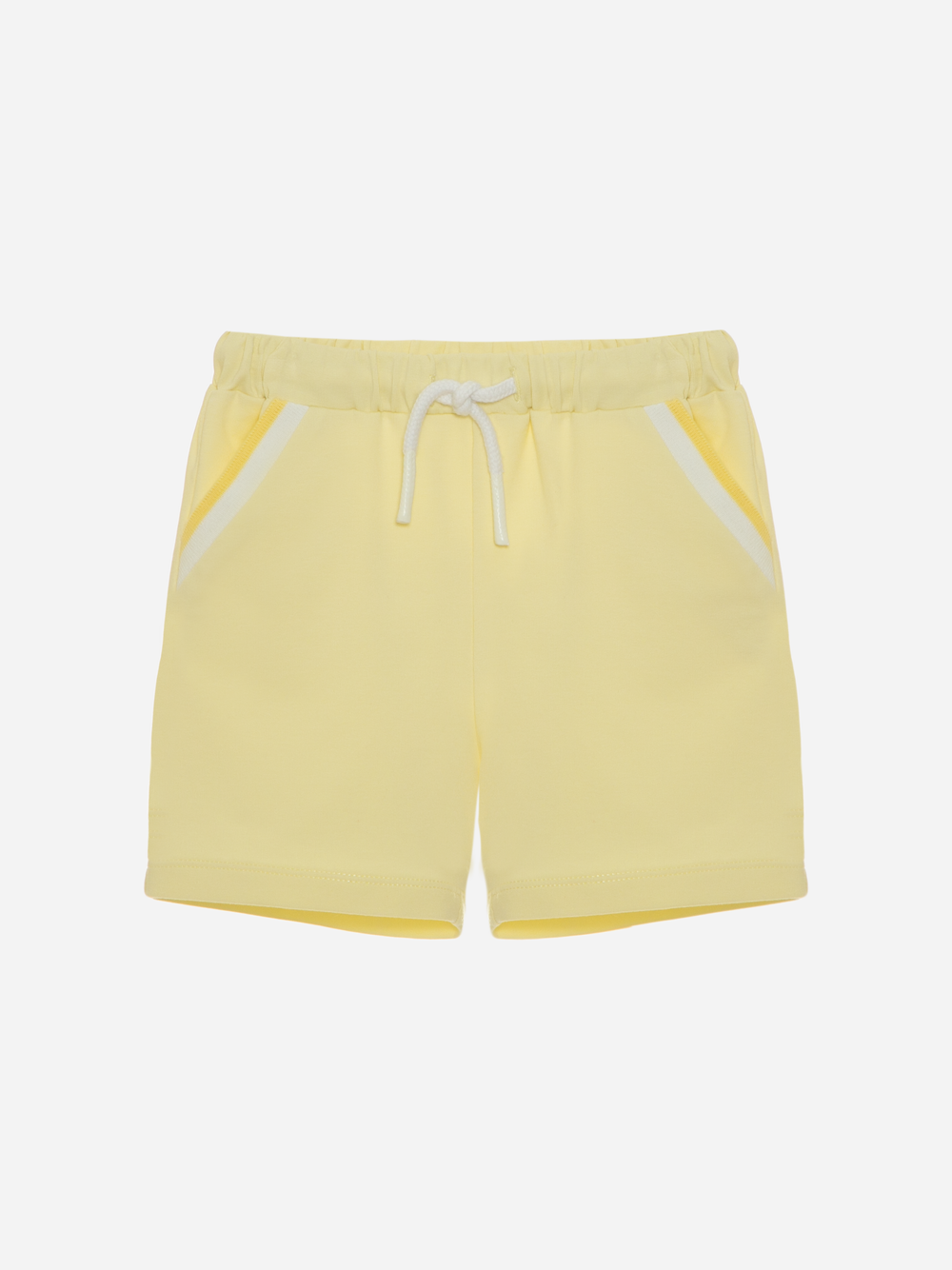 Yellow cotton fleece shorts
