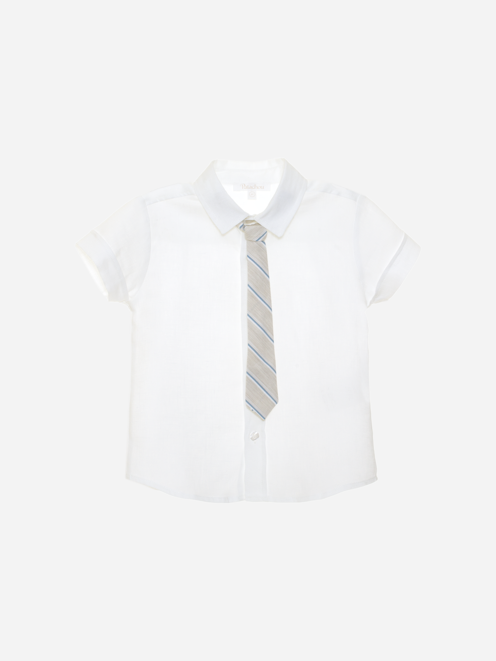 Camisa  de menino em linho com gravata