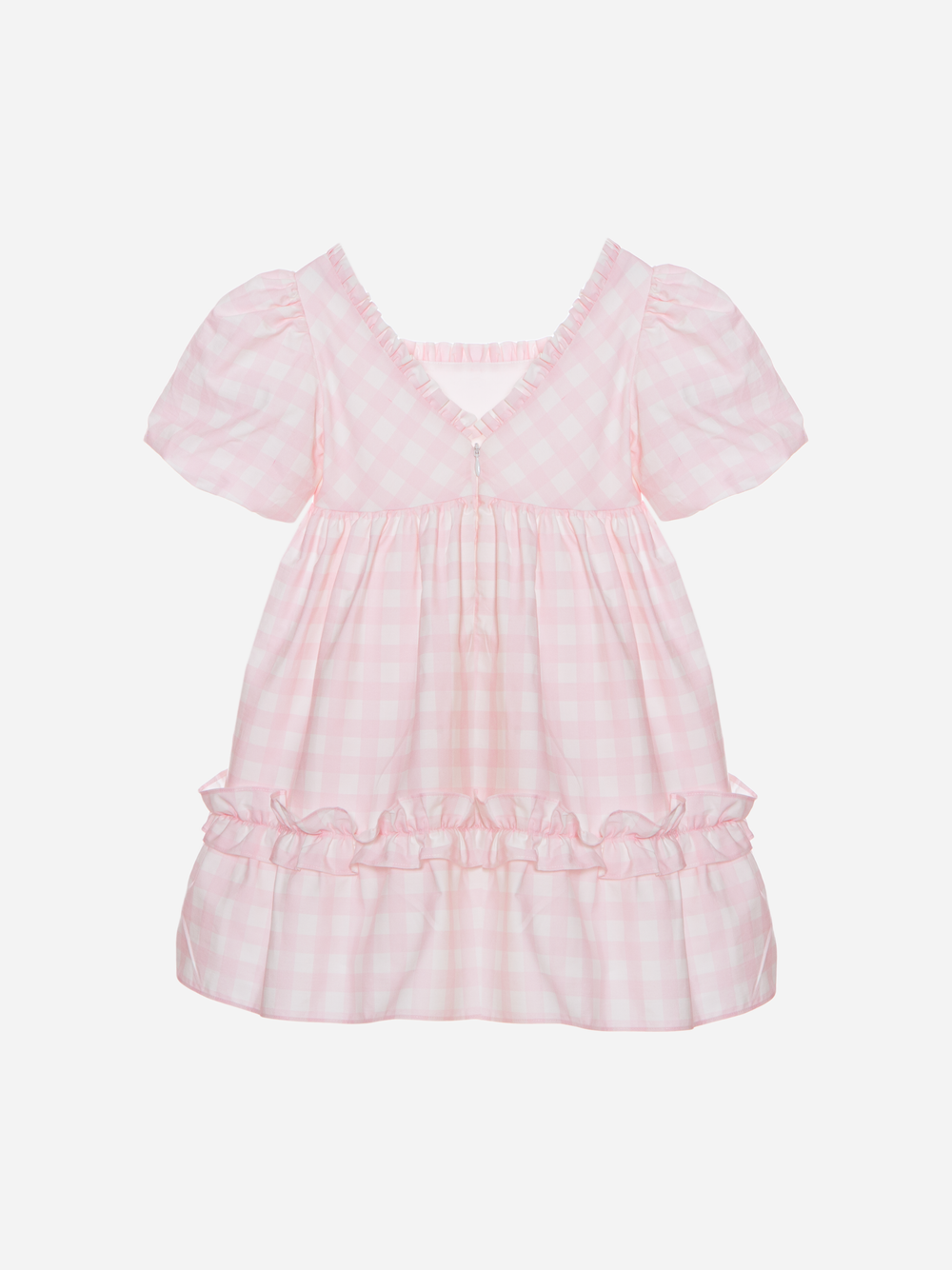 Vichy pink dress for girls