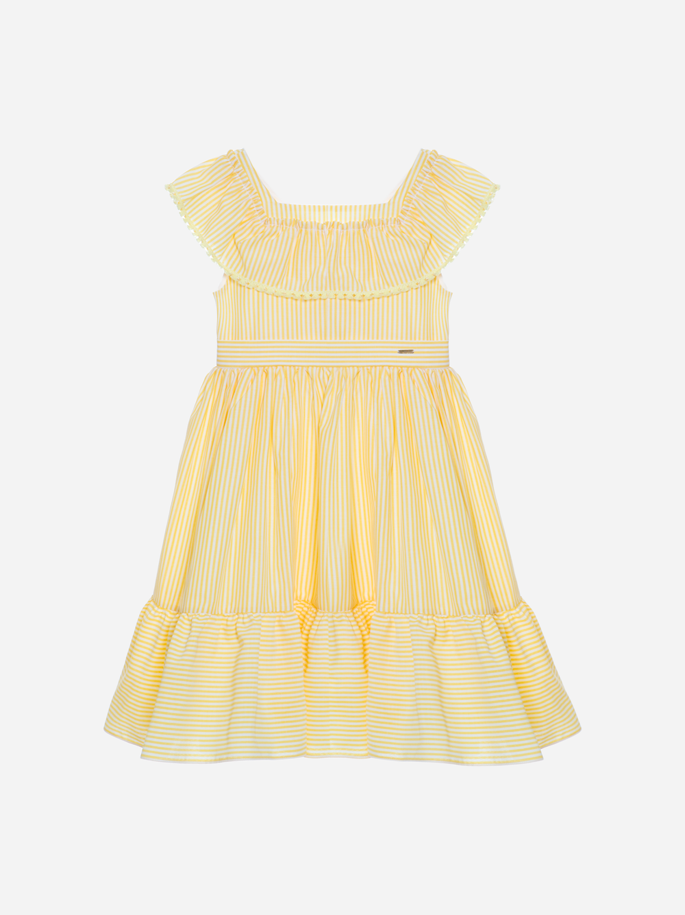Yellow dress with striped pattern
