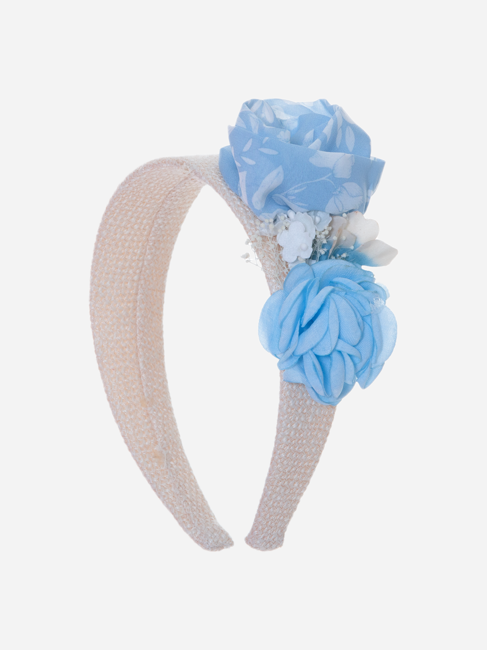 Straw headband with flowers