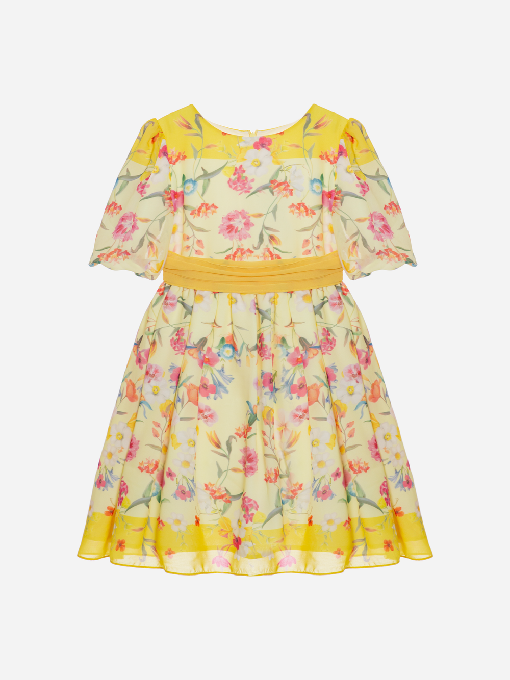 Yellow floral print dress