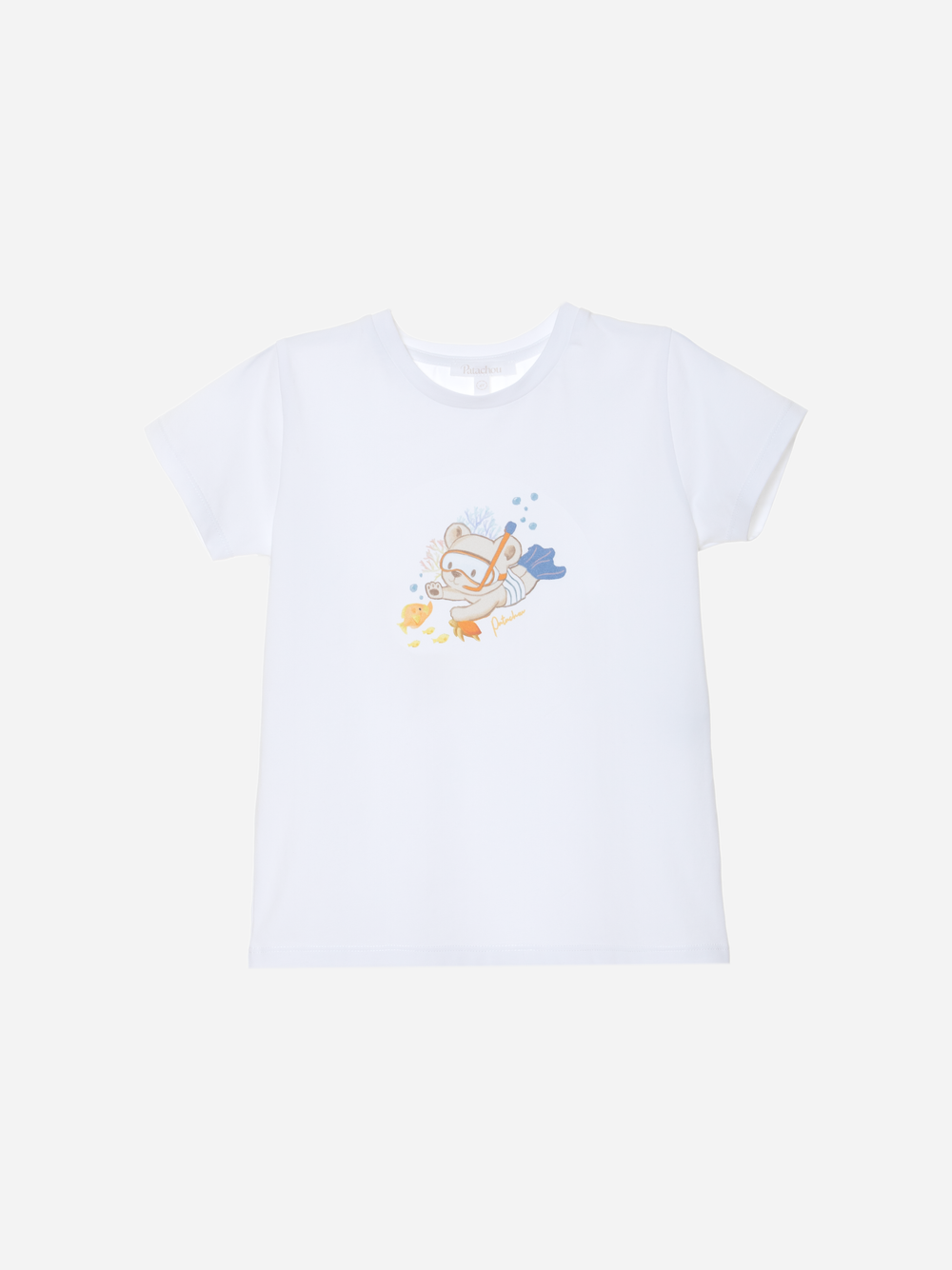 White swiming bear t-shirt