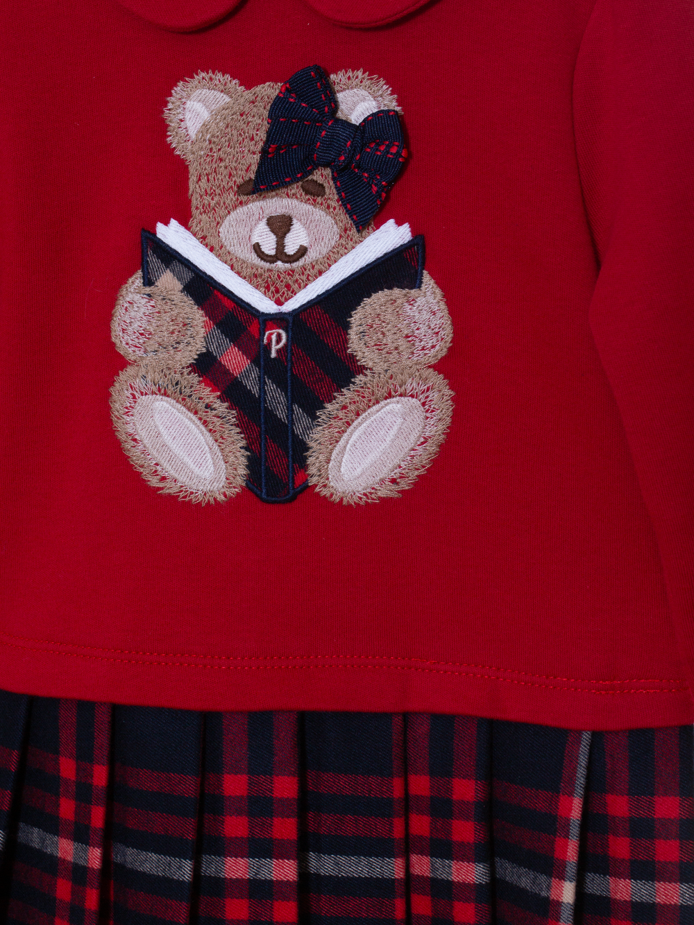 Red interlock and tartan dress
