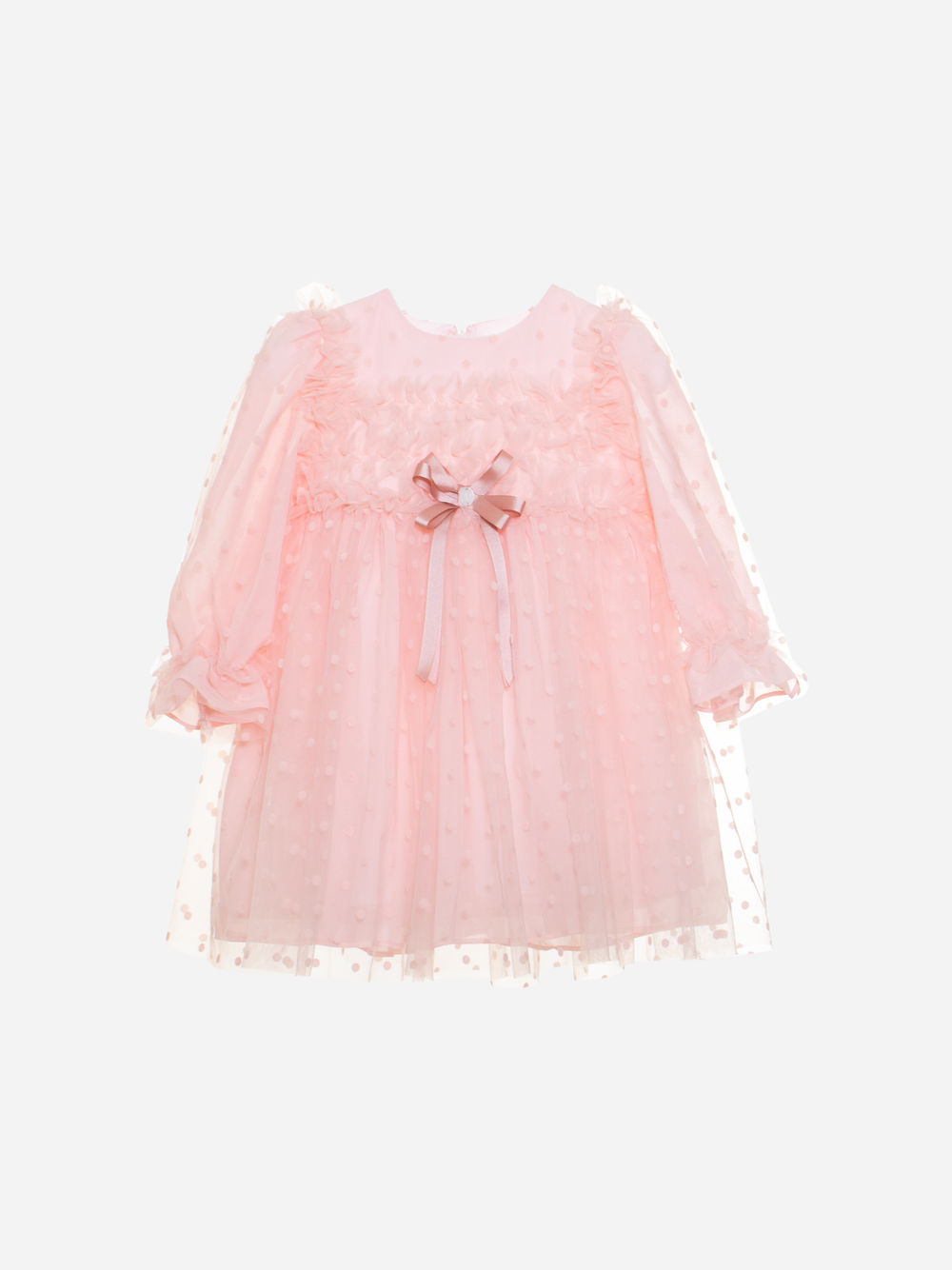 Beige tulle and chiffon dress