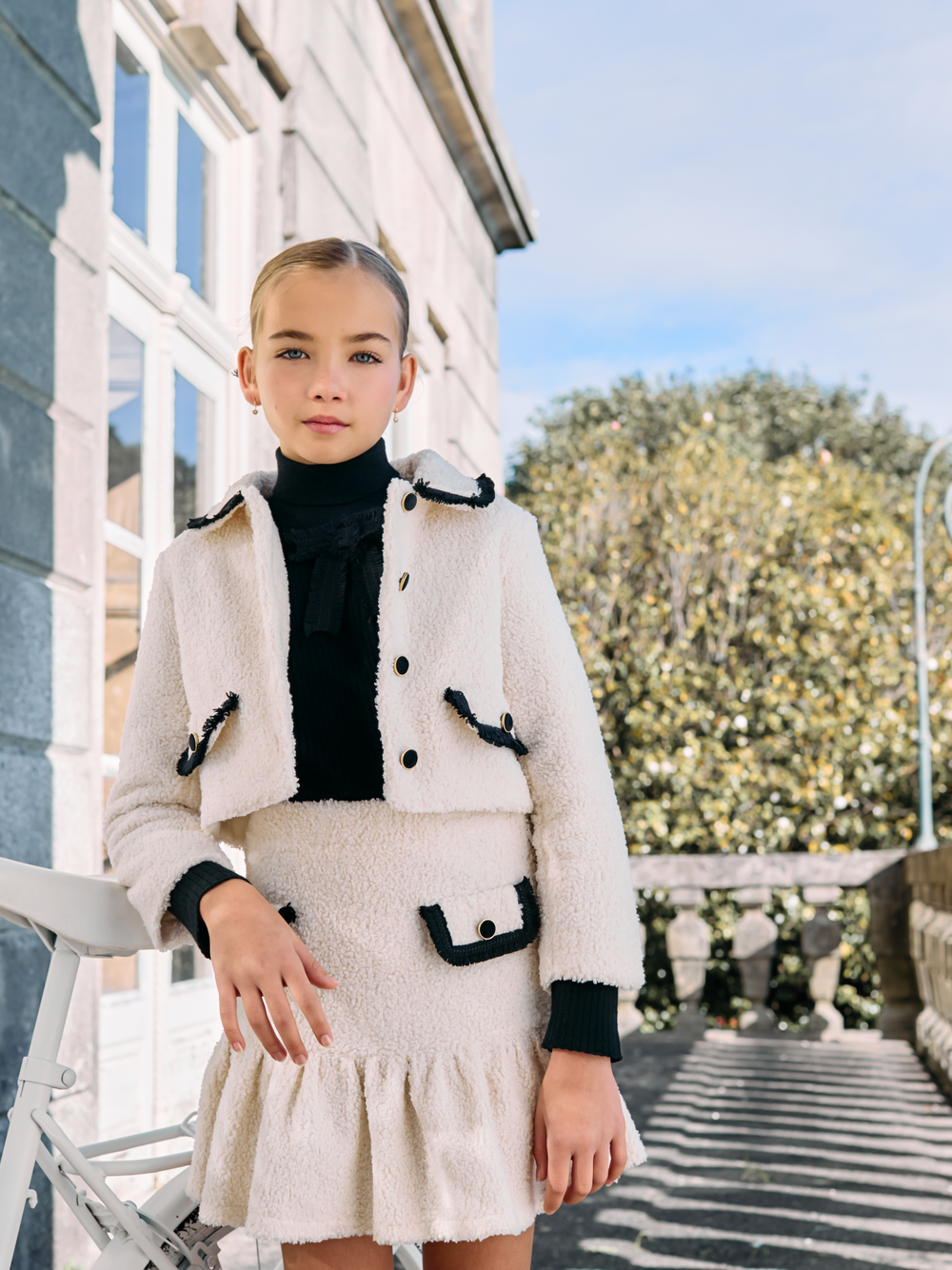 Veste J.Crew Tweed/bouclé Colorblock Noir Et Ivoire - Taille S - Occasion Très Bon état