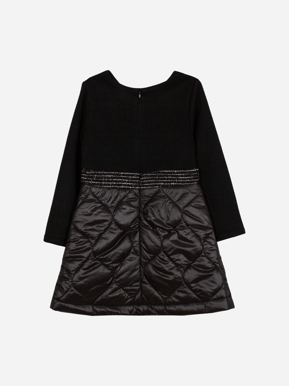 Black jersey and microfiber dress