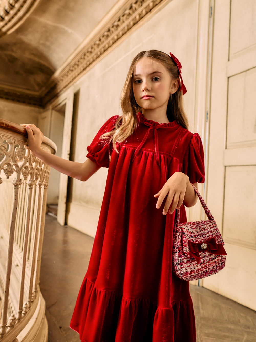 patachou red tweed dress Red tweed dress