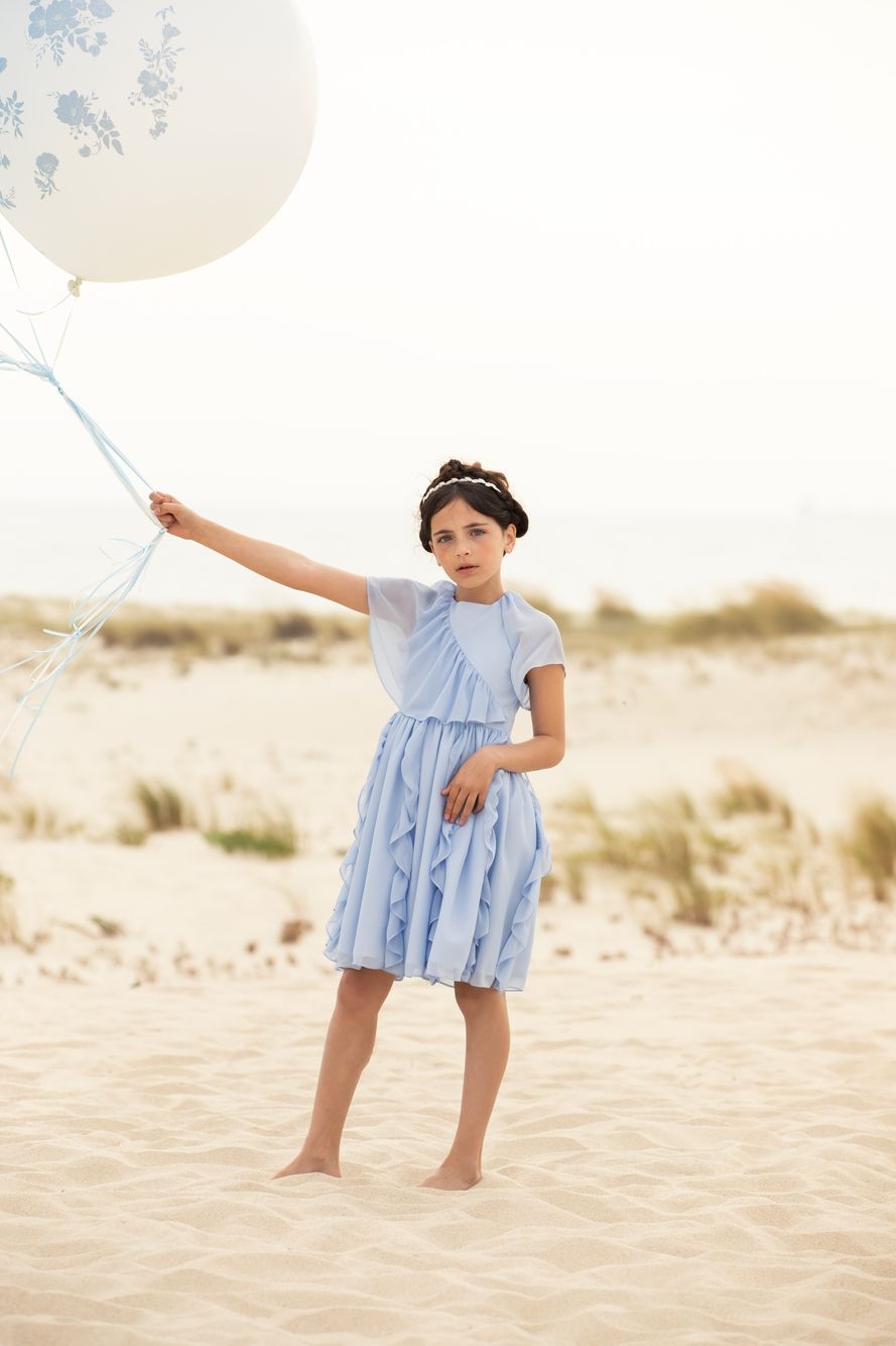 patachou blue chiffon dress Patachou Girls Blue Chiffon Dress