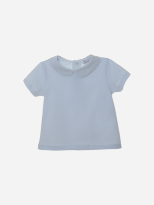 T-shirt básica de menino em jersey azul-claro