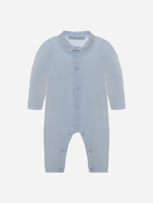 Basic babygrow for boys in blue jersey