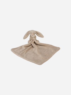 Beige bunny comforter doudou for baby