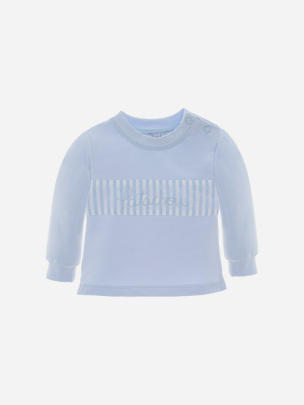 Blue Cotton Fleece Sweater