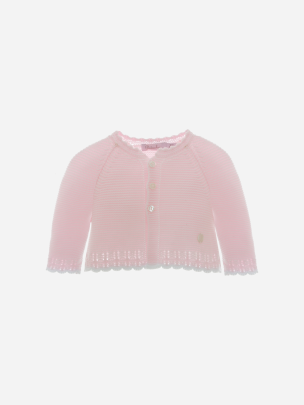 Casaco de tricot rosa
