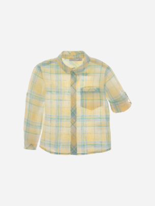 Yellow Check Linen Shirt