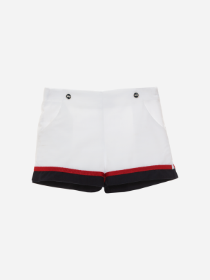 White Poplin Shorts
