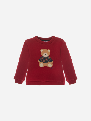 Red Cotton Fleece Sweater