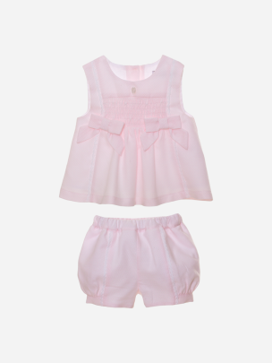 Pink baby girl set with bows