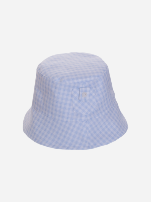 Chapéu de bebé menino de padrão xadrez azul