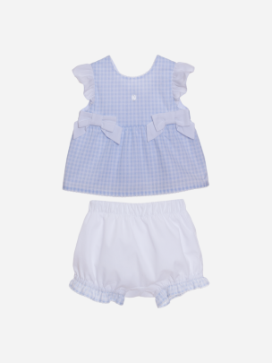 Blue baby girl set with bows