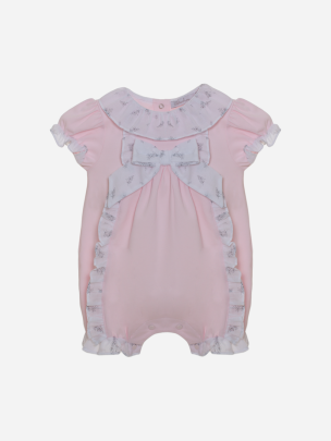 Pink babygrow for baby girl with exclusive print