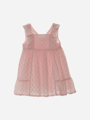 English embroidery light pink dress