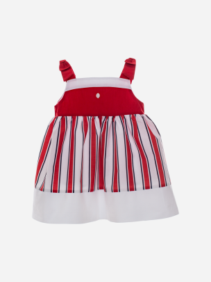 Girls red striped dress