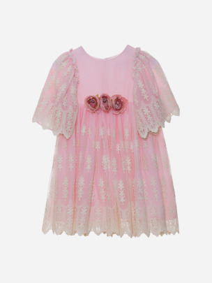 Pink embroidery occasion dress