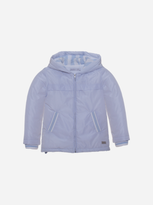 Blue waterproof jacket with hood