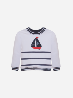 Boys sweatshirt with a print of a boat