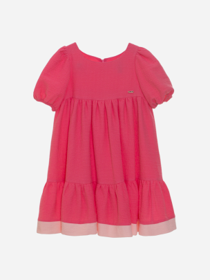 Kids girl short sleeve coral dress