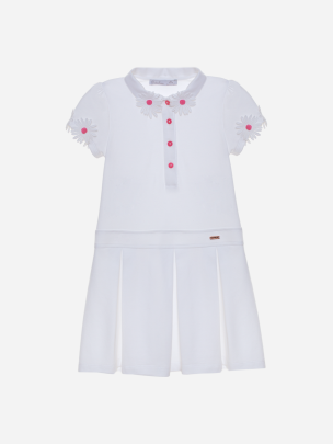 Kids girl white polo dress