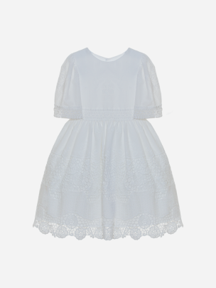 White embroidered party dress for girls